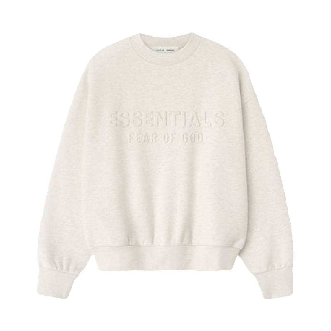 에센셜 엠보스드 클래식 크루넥 스웨트셔츠 오트밀 헤더 - 25FW(Essentials Embossed Classic Crewneck Sweatshirt Oatmeal Heather - 25FW) - 1