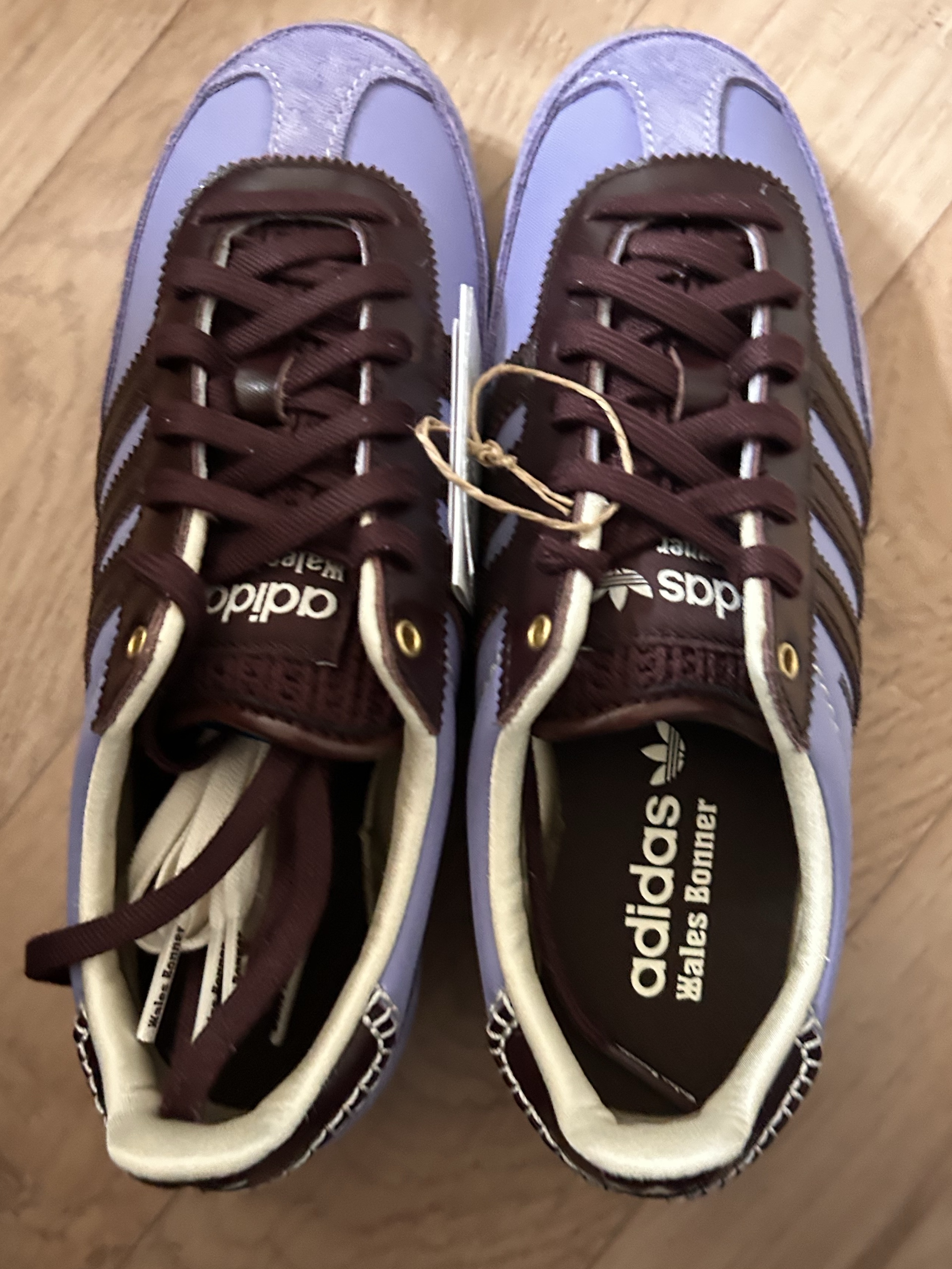 Adidas x Wales Bonner Japan Shoes Cream White Light Purple 착용 스타일