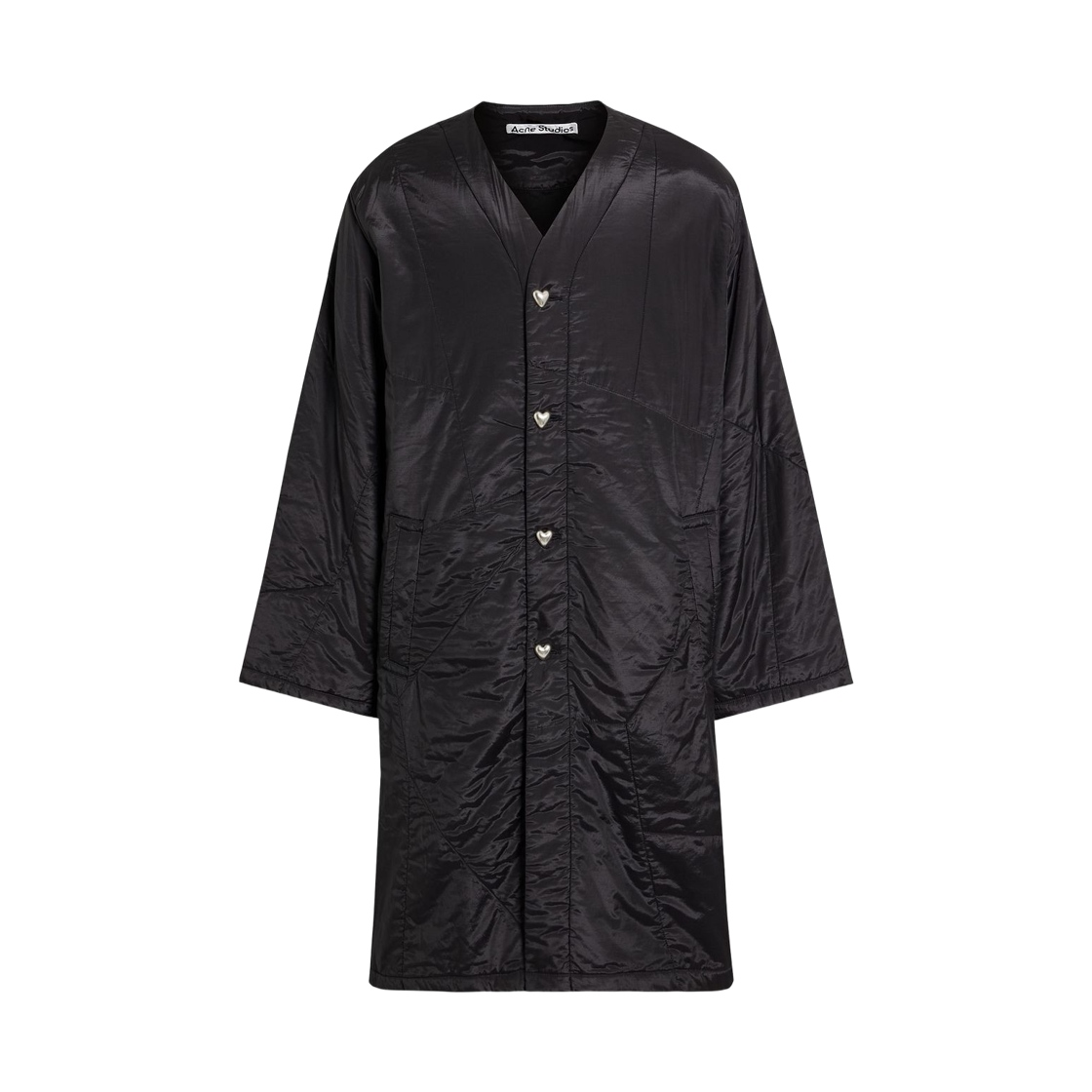 B90653-900 Acne Studios Oversized Fit Quilted Padded Coat Black