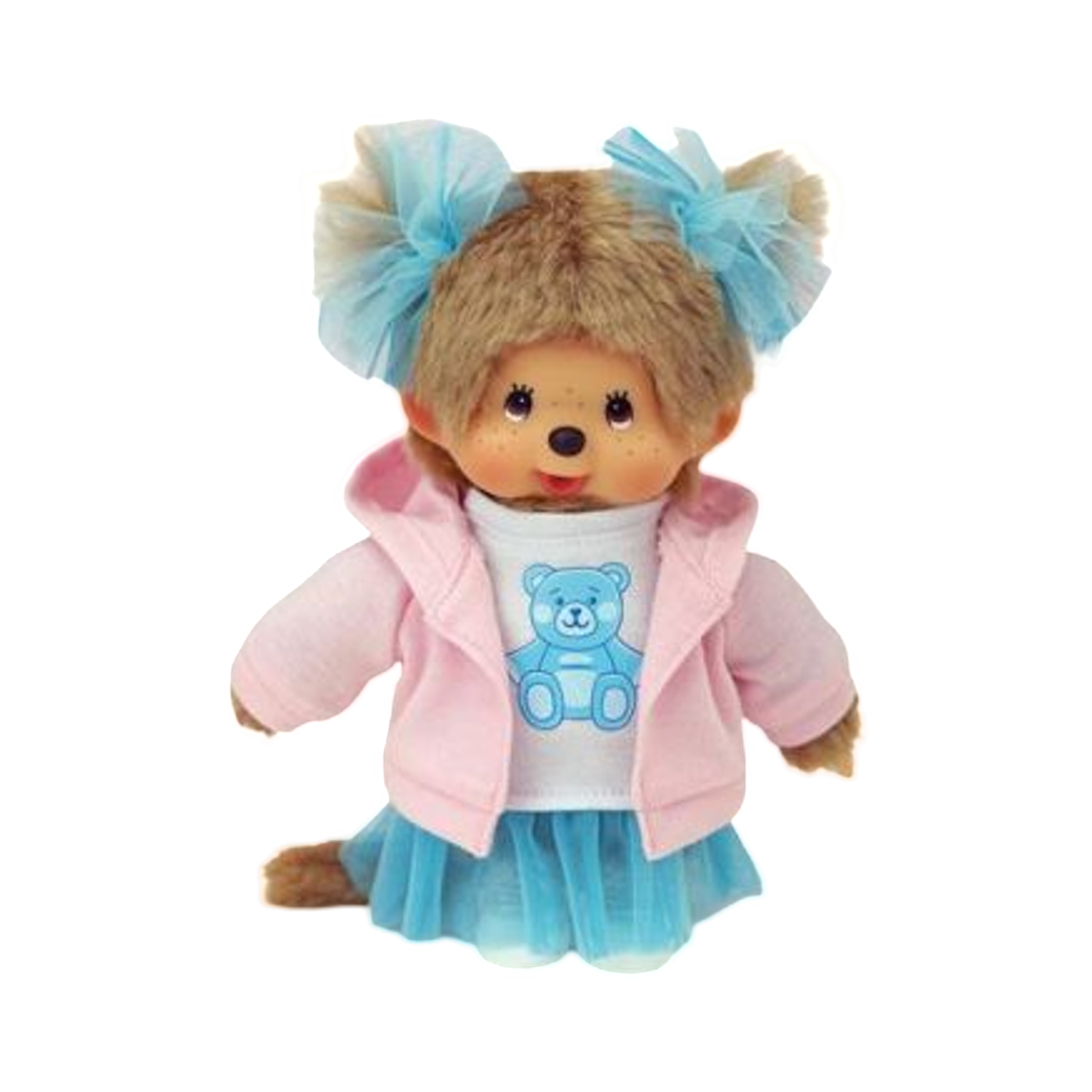 - Monchhichi Dreamy Cute Monchhichi Girl Blue Bear Hooded Parka
