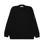Stone Island 510C4 Light Pure RWS Wool Crewneck Sweater with Ribbing Black - 24FW