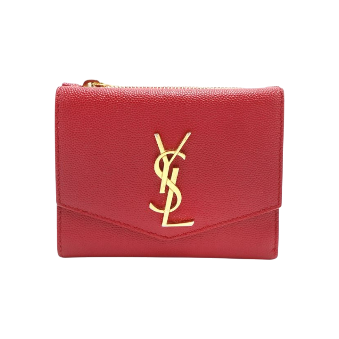IT29H2USM2LS Saint Laurent Red Grand Poudre Uptown Flap Wallet