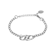 BORN TO WIN Surgical Steel B Logo Bracelet Silver