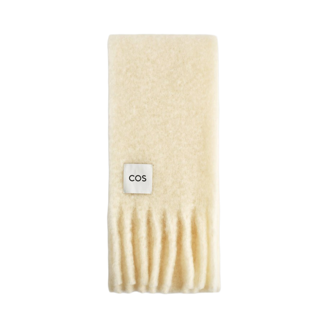 (W) 코스 프린지 브러쉬드 모헤어 머플러 버터 밀크((W) COS Fringe Brushed Mohair Muffler Butter Milk)