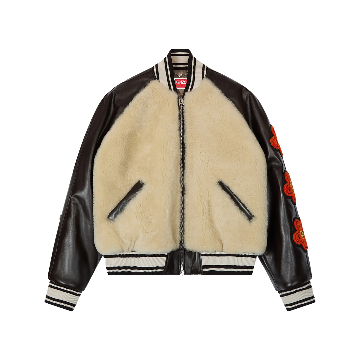 겐조 x 퓨추라 셔링 바시티 크림 - 25FW(Kenzo x Futura Shearling Varsity Cream - 25FW)