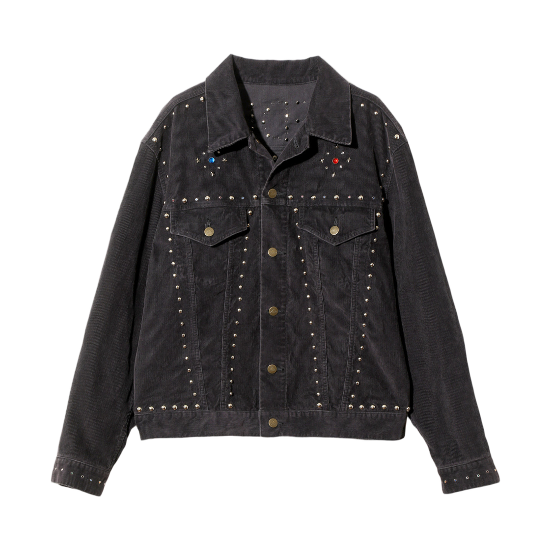RW167B Needles Studded Jean Jacket 14W Corduroy Black