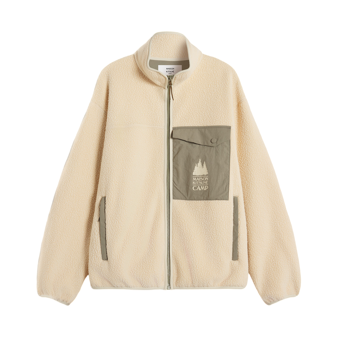PM02136WM2031-P700 Maison Kitsune Casual Fleece Jacket Ecru