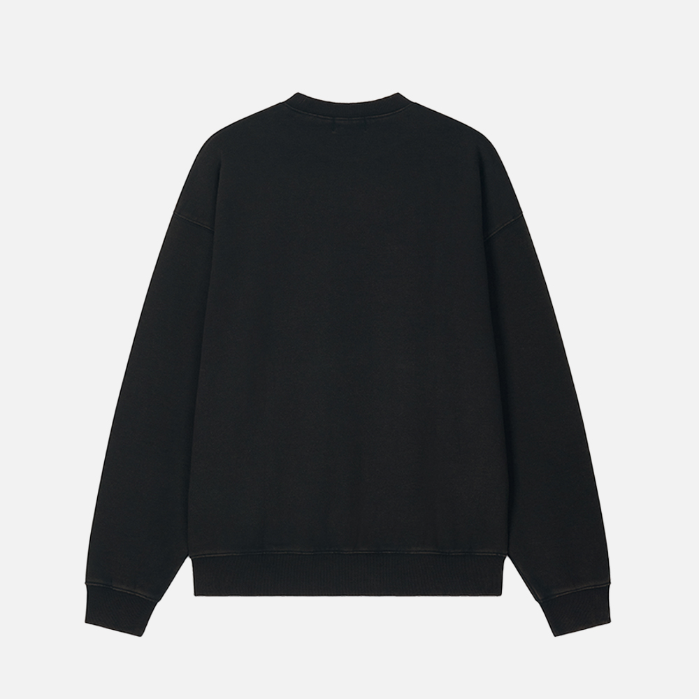 맨하탄 레코즈 로고 워시드 크루넥 - 블랙(Manhattan Records Logo Washed Crew Neck - Black) - 2