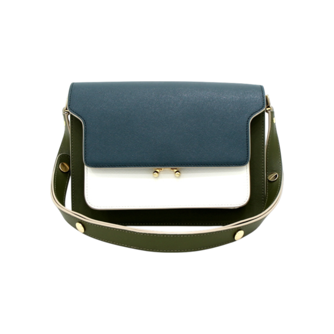 ITCA3LKOSC8A Marni Saffiano Leather Trunk Medium Shoulder Bag