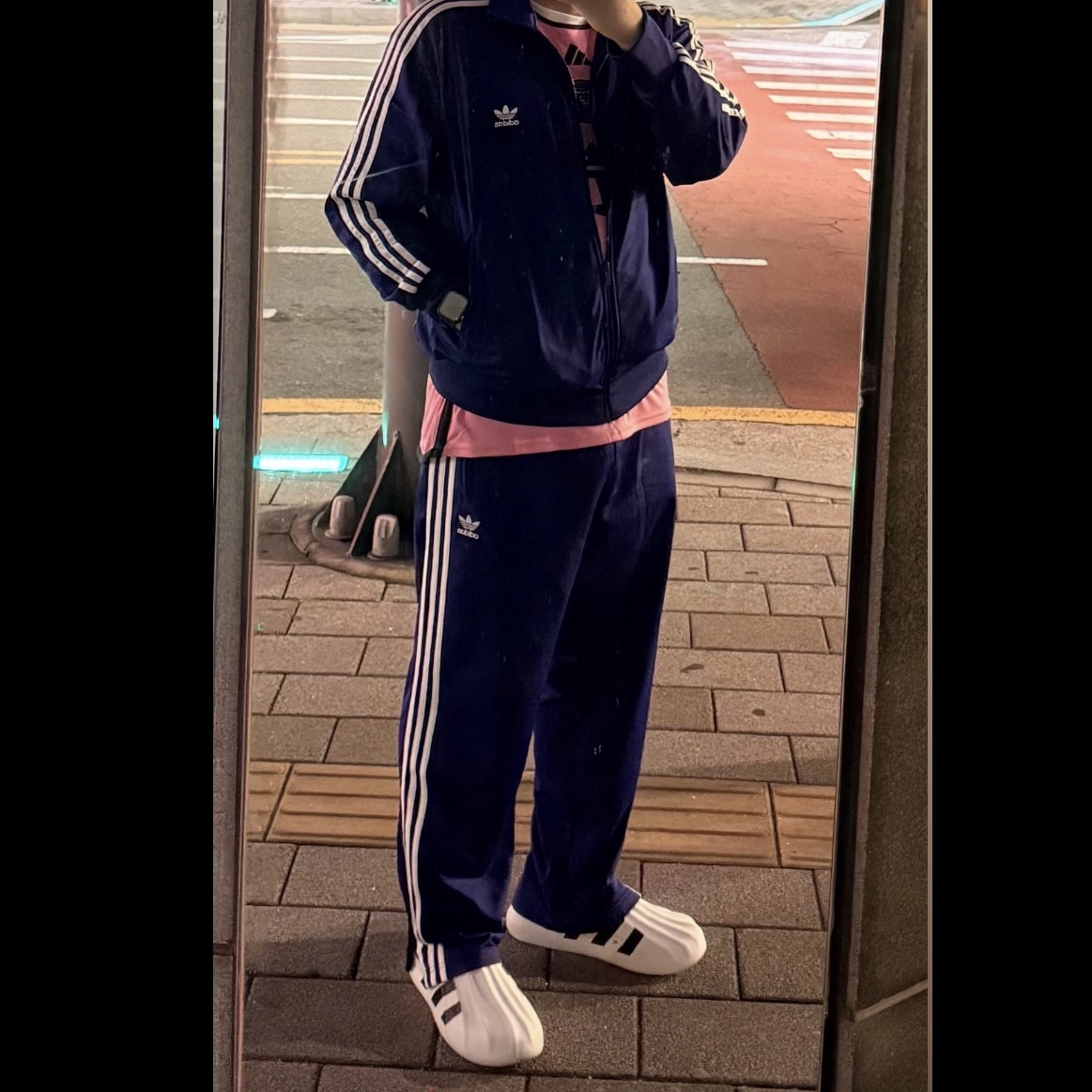 Adidas Adicolor Classic Firebird Track Top Collegiate Purple - KR Sizing 착용 스타일