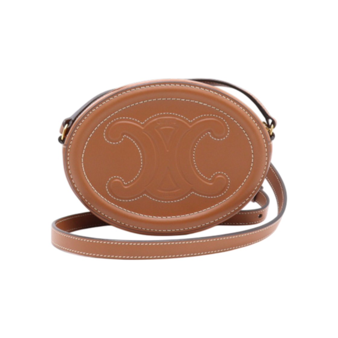 ITS4WQVRUNLC Celine Tan Cuire Oval Trio Shoulder Bag & Crossbody AA38099