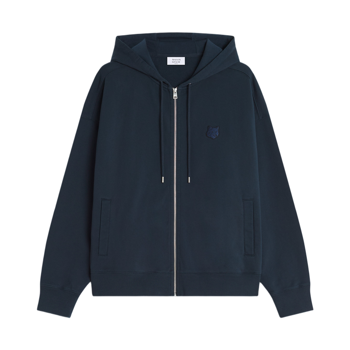 메종 키츠네 폭스 헤드 지퍼 오버사이즈 후드 다크 네이비(Maison Kitsune Fox Head Zipped Oversize Hoodie Dark Navy) - 1