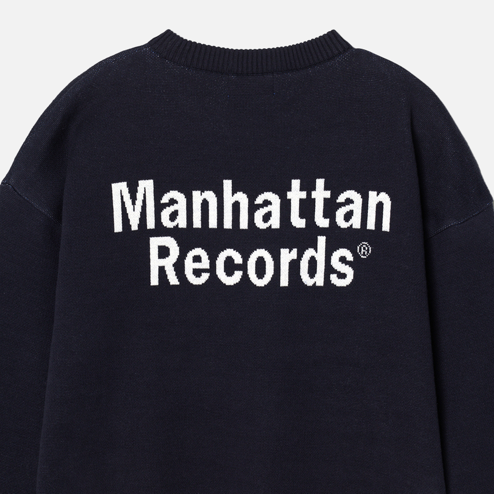 맨하탄 레코즈 엠 캐릭터 니트웨어 - 네이비(Manhattan Records M Character Knitwear - Navy) - 4