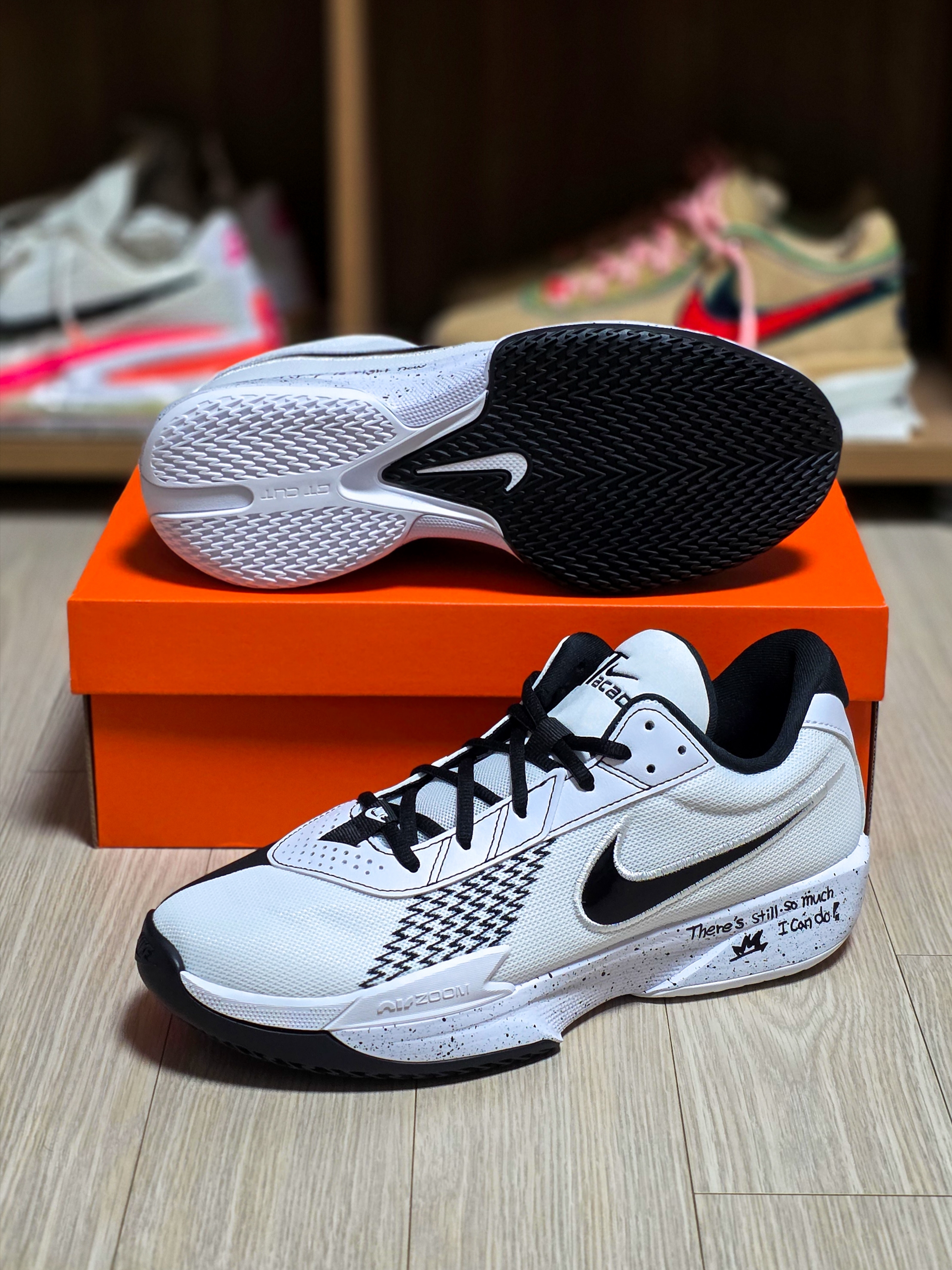 Nike Air Zoom G.T. Cut Academy EP White Black 착용 스타일 - 3