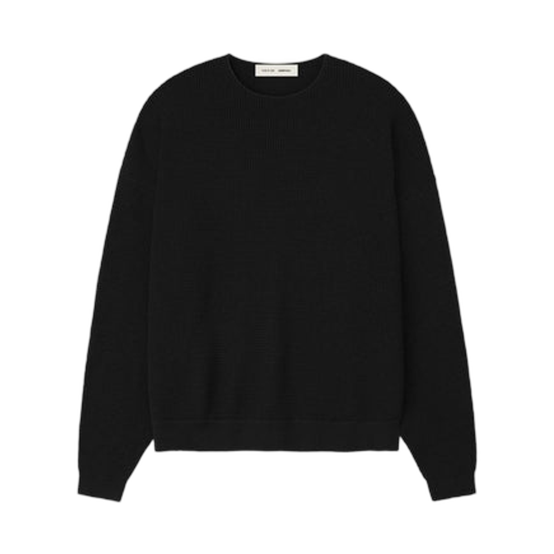 - Essentials Waffle Crewneck 90s Sweater Vintage Black - 25FW