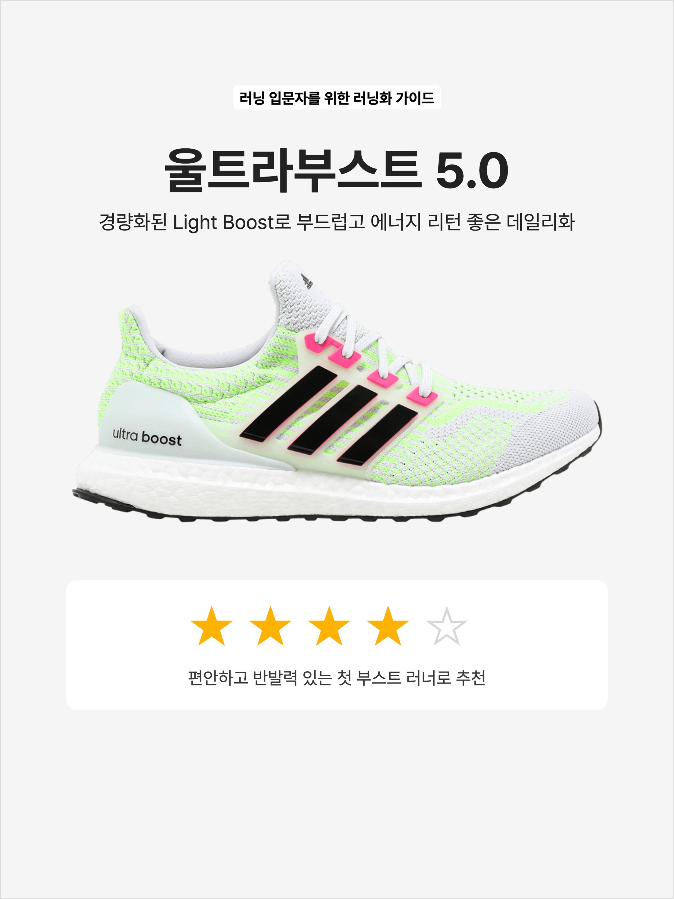 Adidas Ultraboost 5.0 DNA Dash Grey Signal Green, Adidas Ultraboost 5.0 DNA Core Black Beam Green 착용 스타일 - 1