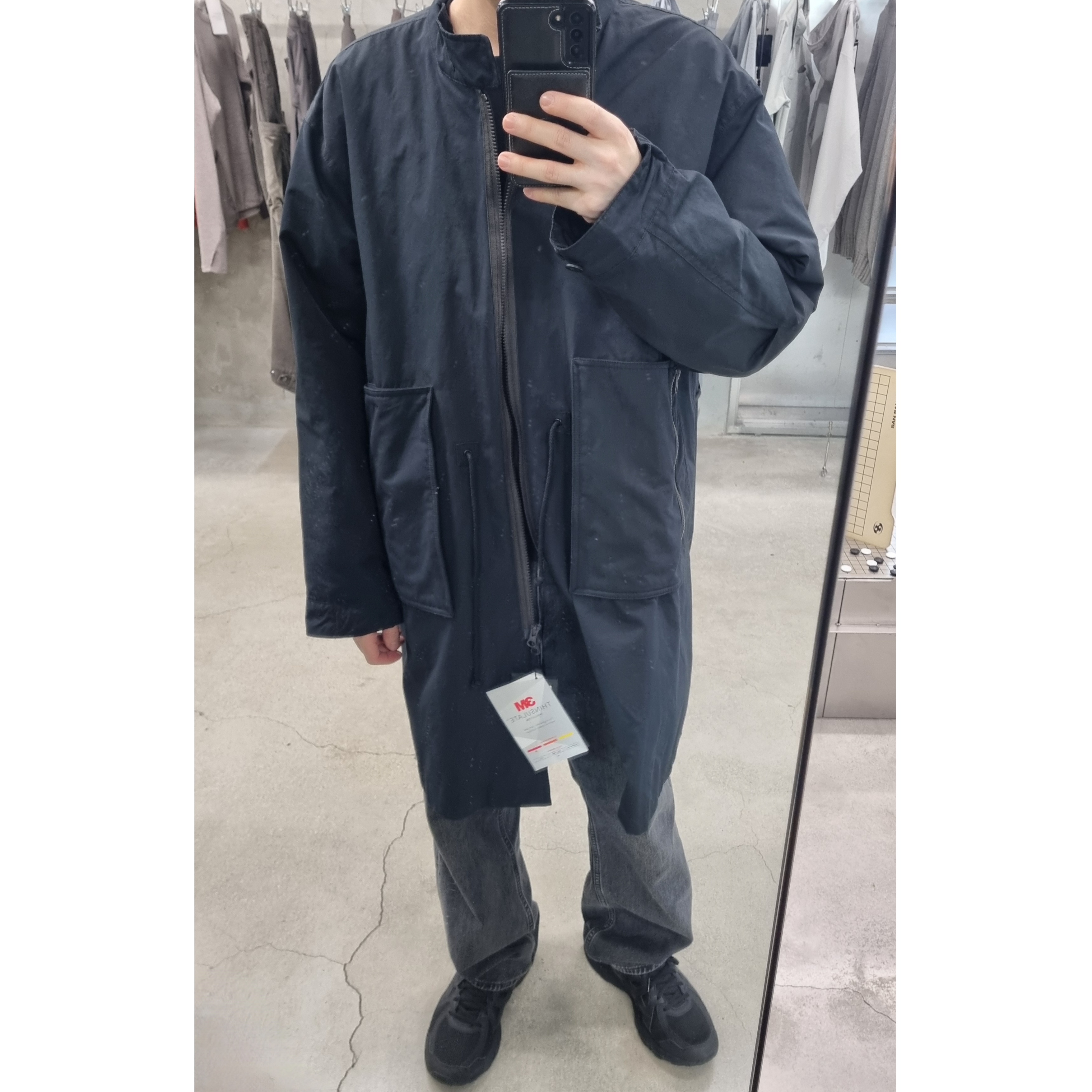 Asics Jog 100 T Black - 4E Extra Wide, Sansan Gear Zipper Field Parka Black 착용 스타일 - 1