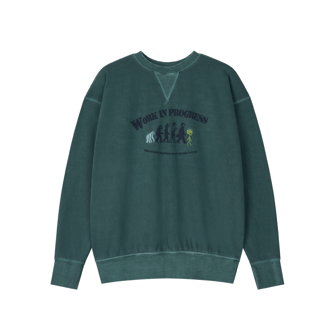 홍우성 피그먼트 유닛 스웻셔츠 다크 그린(Hongwoosung Pigment Unit Sweatshirts Dark Green)