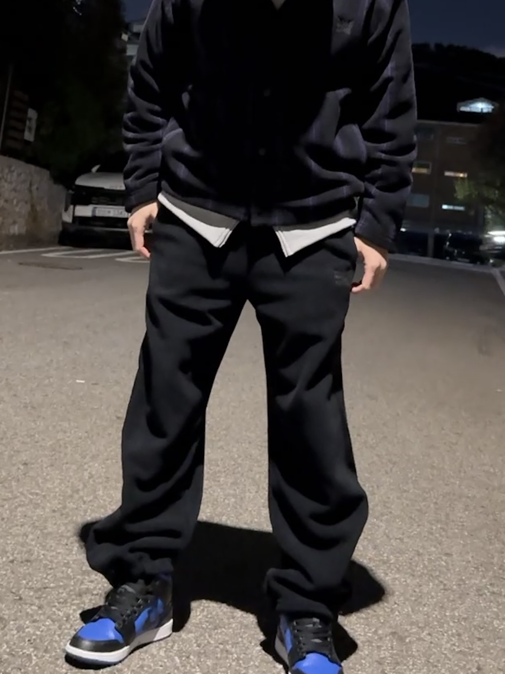 Uniqlo x Needles Fleece Oversized Cardigan Black - KR 착용 스타일