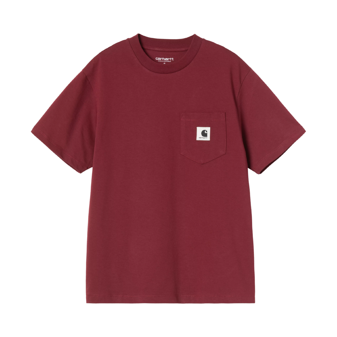 (W) 칼하트 WIP 숏슬리브 포켓 티셔츠 마르살라((W) Carhartt WIP S/S Pocket T-Shirt Marsala) - 1