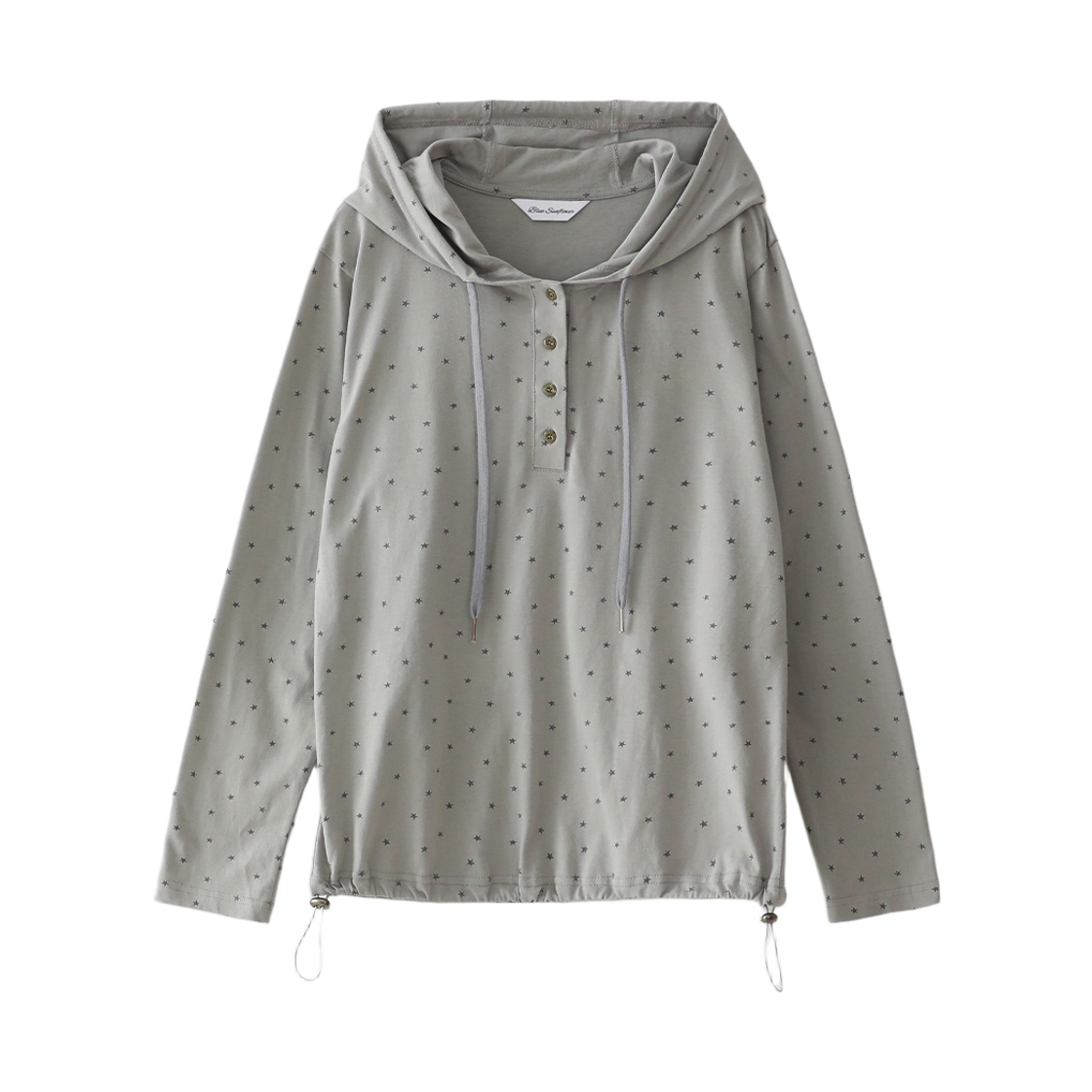 블루 선플라워 스타 스트링 후드 티셔츠(Blue Sunflower Star String Hoodie)