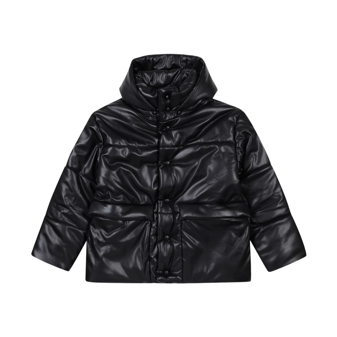 나누시카 레더 퍼퍼 자켓 블랙(Nanushka Leather Puffer Jacket Black)