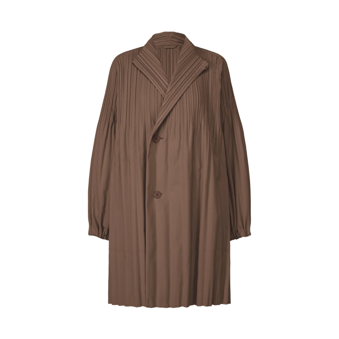 PP58-ZA892-44 (W) Pleats Please Issey Miyake Smooth Coat Brown