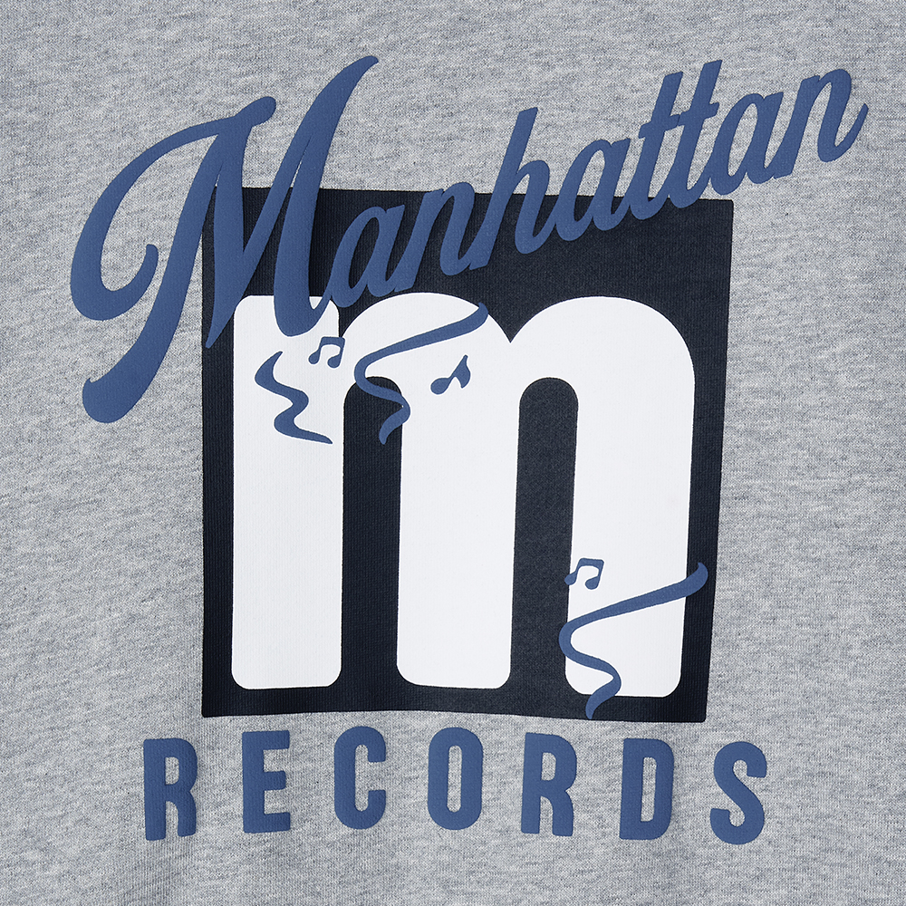 맨하탄 레코즈 스크립트 로고 크루넥 - 그레이(Manhattan Records Script Logo Crew Neck - Grey) - 3