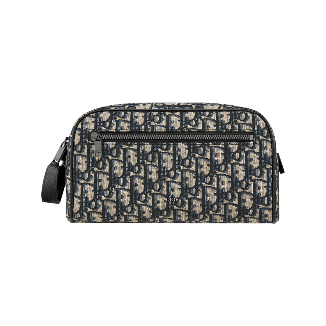 디올 토일레트리 백 베이지 블랙 오블리크 자카드 블랙(Dior Toiletry Bag Beige Black Oblique Jacquard Black)