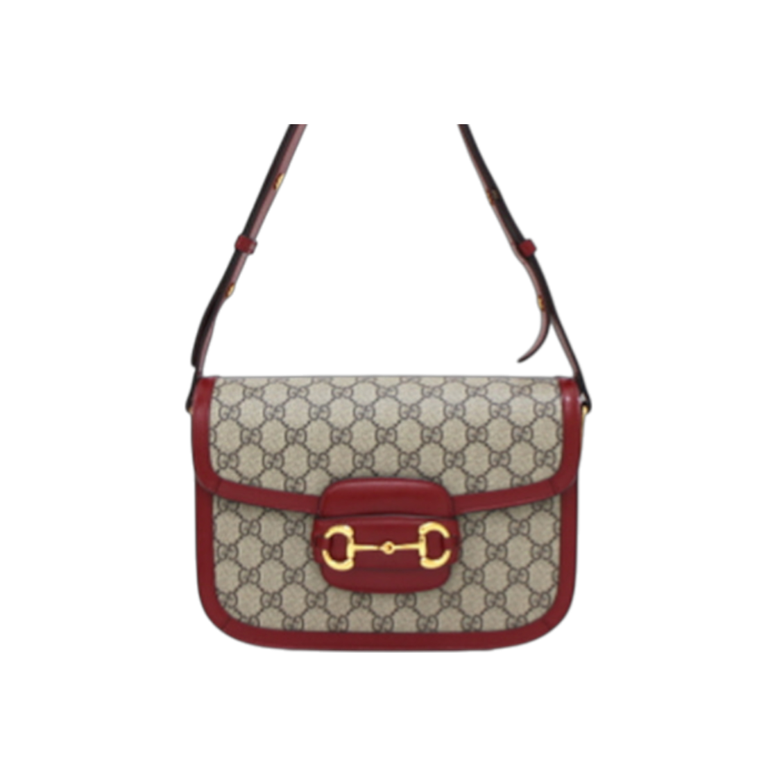 ITD7VG2CJ84W Gucci 1955 Horsebit Shoulder Bag in GG Supreme Canvas
