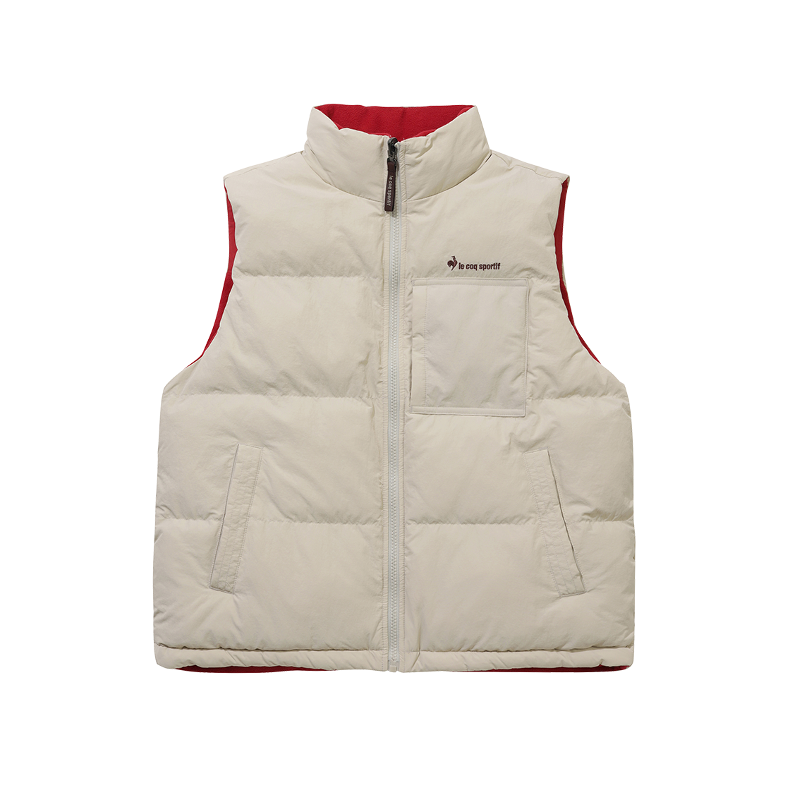 QQ423LPVO1_BEG0 le coq sportif Unisex Reversible Padded Vest Beige