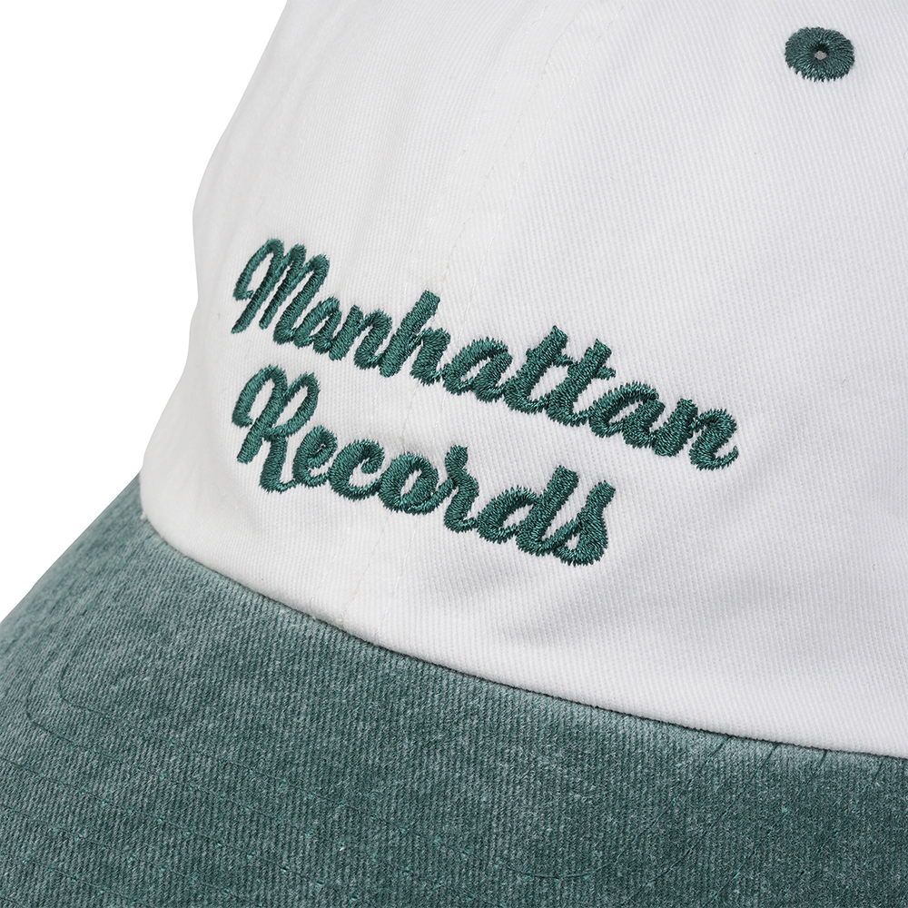 맨하탄 레코즈 아치 로고 2톤 볼캡 - 화이트 / 그린(Manhattan Records Arch Logo 2 Tone ball cap - White / Green) - 2