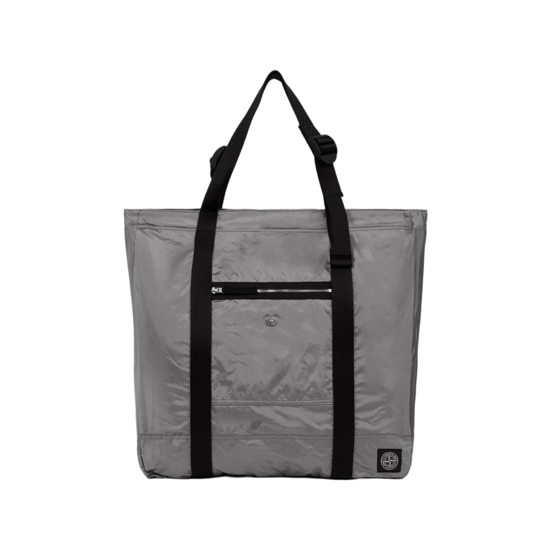 K2S1592000-13S0251-V0061 Stone Island 9200013 Coated Nylon Metal In Econyl Tote Bag with Front Zip Pocket and Ripstop Lining Pearl Grey - 25FW