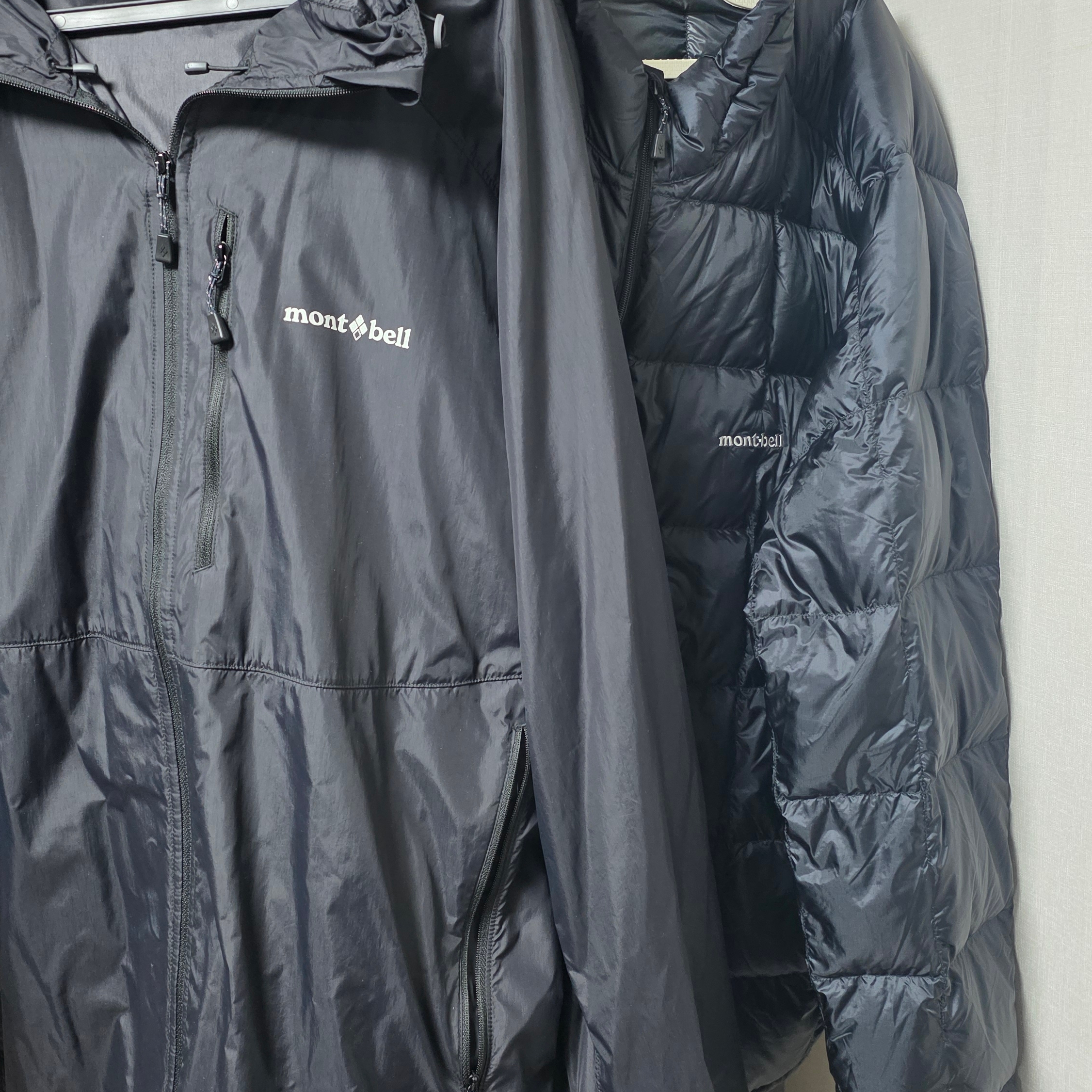 Montbell Superior Down Jacket Black, Montbell Wind Blast Hooded Jacket Black 착용 스타일