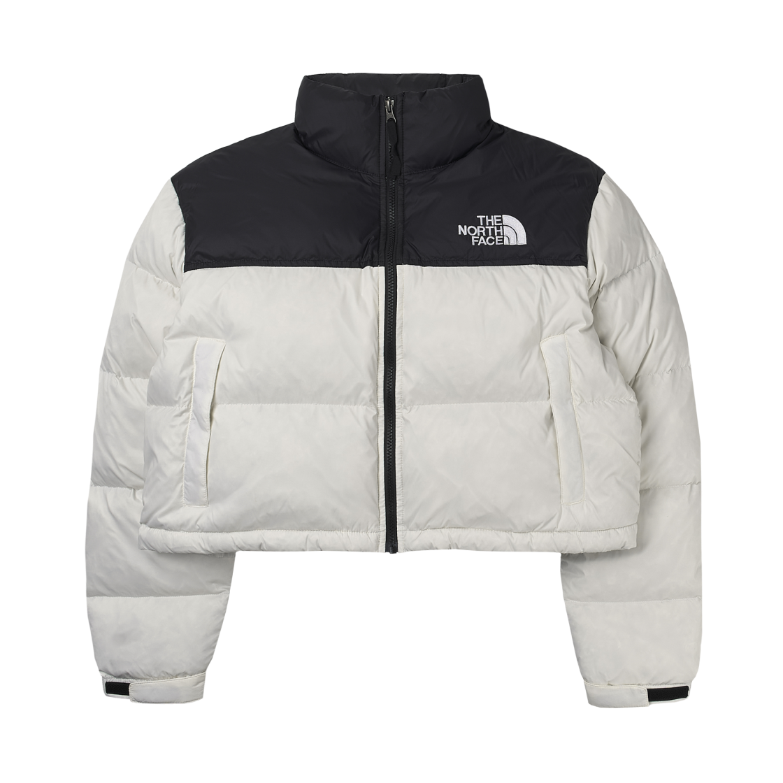 (W) 노스페이스 눕시 숏 자켓 화이트 듄 TNF 블랙
