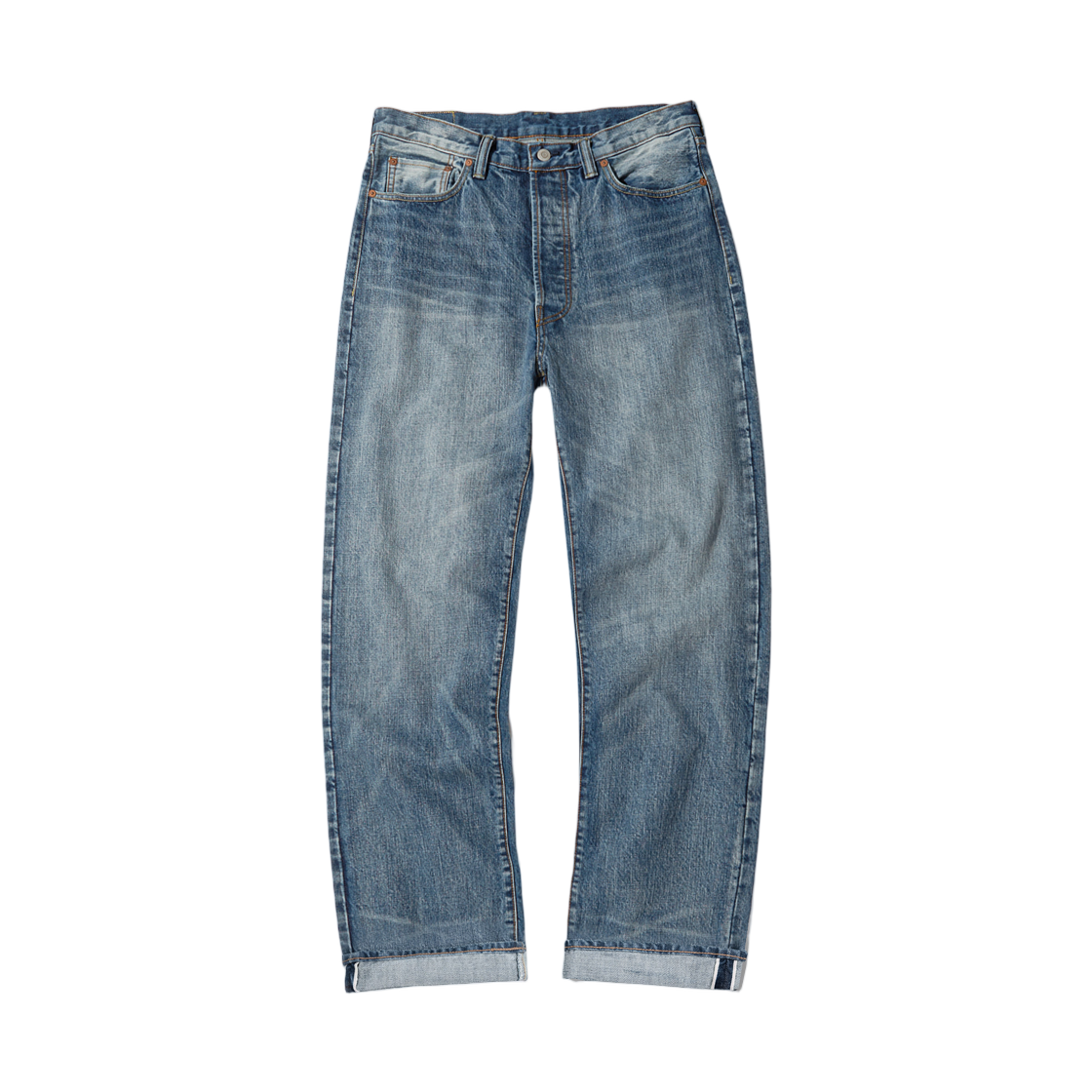 - Outstanding 40S Selvedge Straight Pants Light Blue