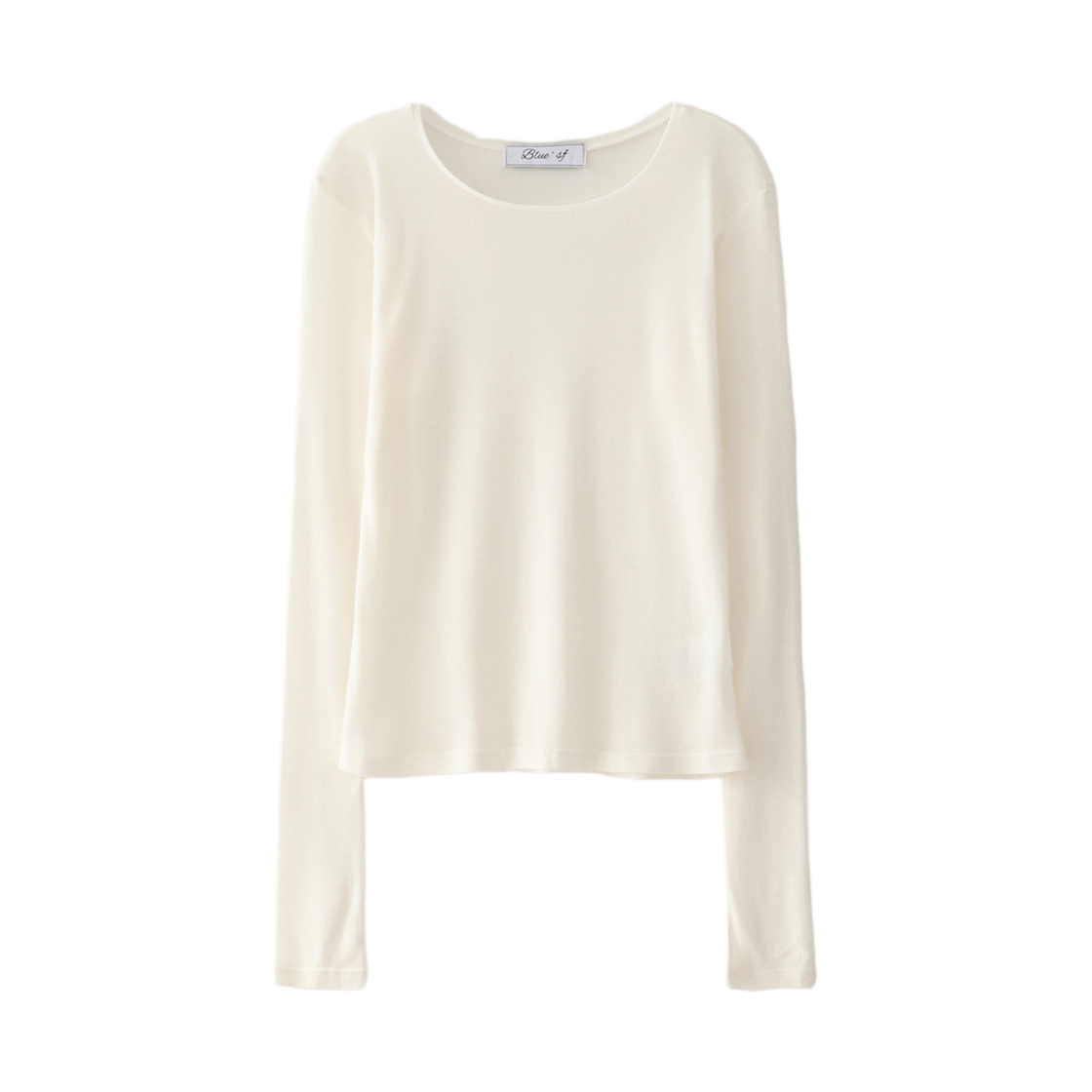 블루 선플라워 레이어드 롱슬리브 티셔츠 아이보리(Blue Sunflower Layered Long Sleeve T-Shirt Ivory)