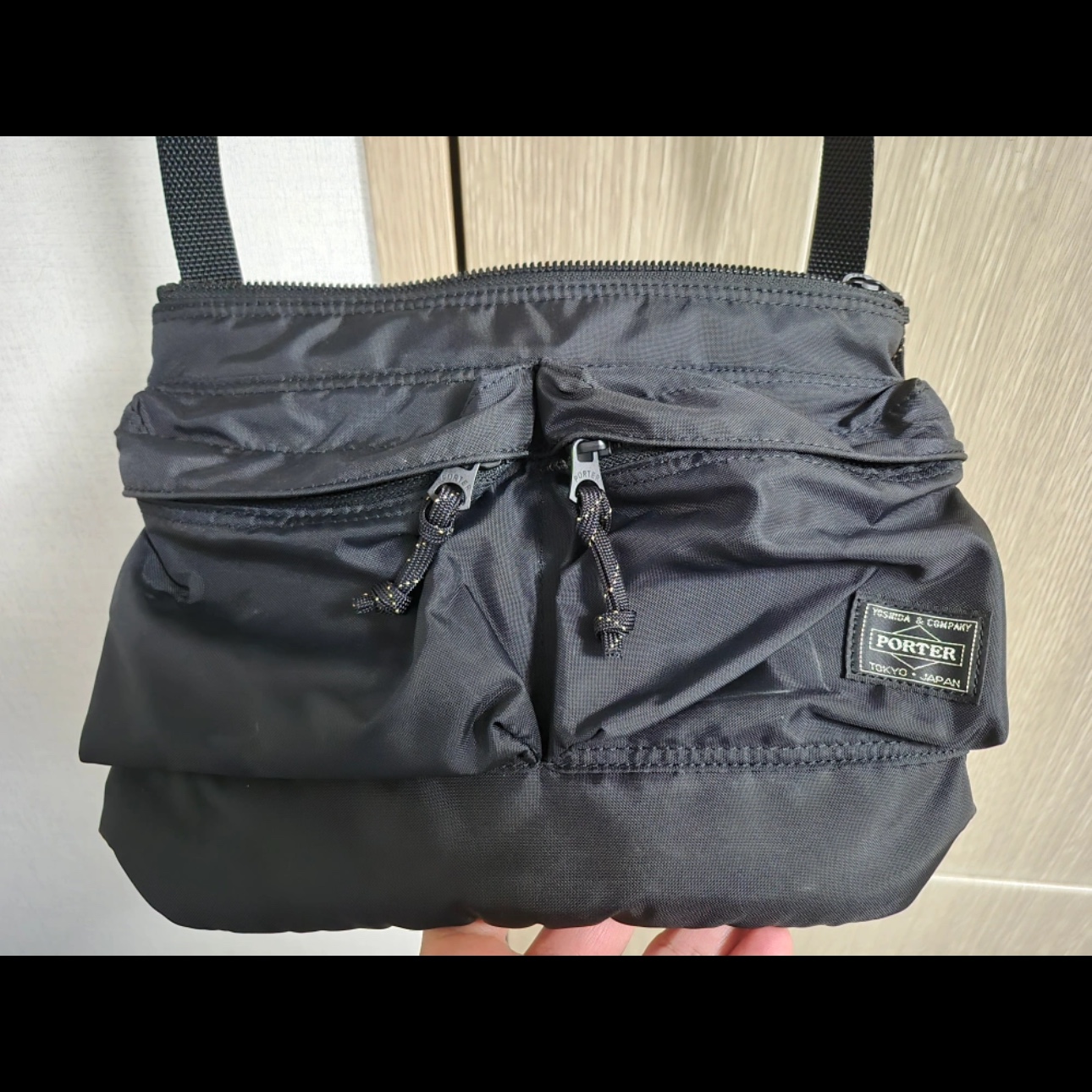 Porter Force Shoulder Bag S Black, Porter Porterforce Shoulder Bag Black 착용 스타일