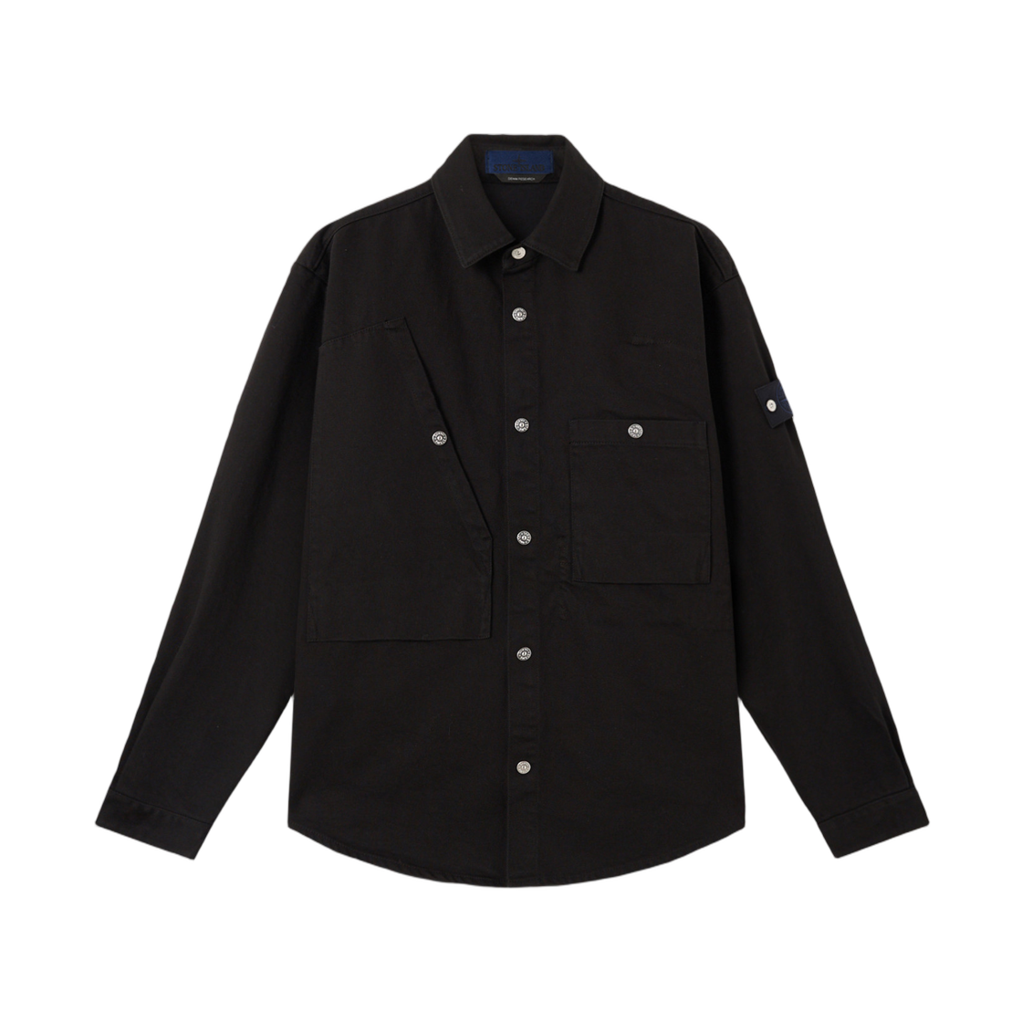 K2S1511000-08S00J5-V0029 Stone Island 1100008 Bull Denim-TC Regular Fit Overshirt with Chest Pockets Black - 25FW