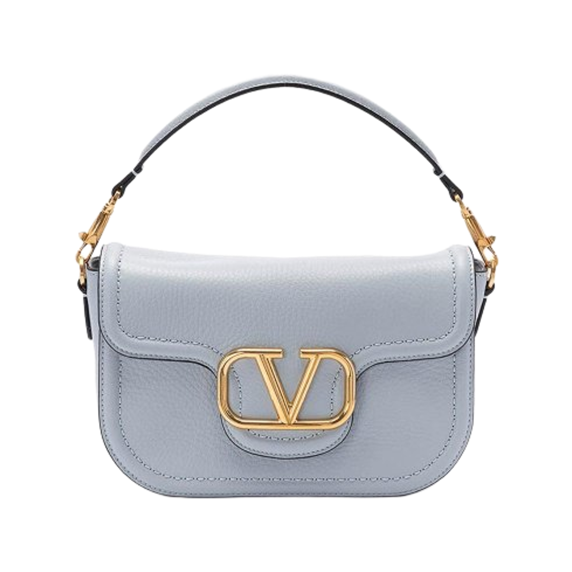 B0N20IMZZJ4 Valentino Alltime Foldover Top Shoulder Bag Sky Blue