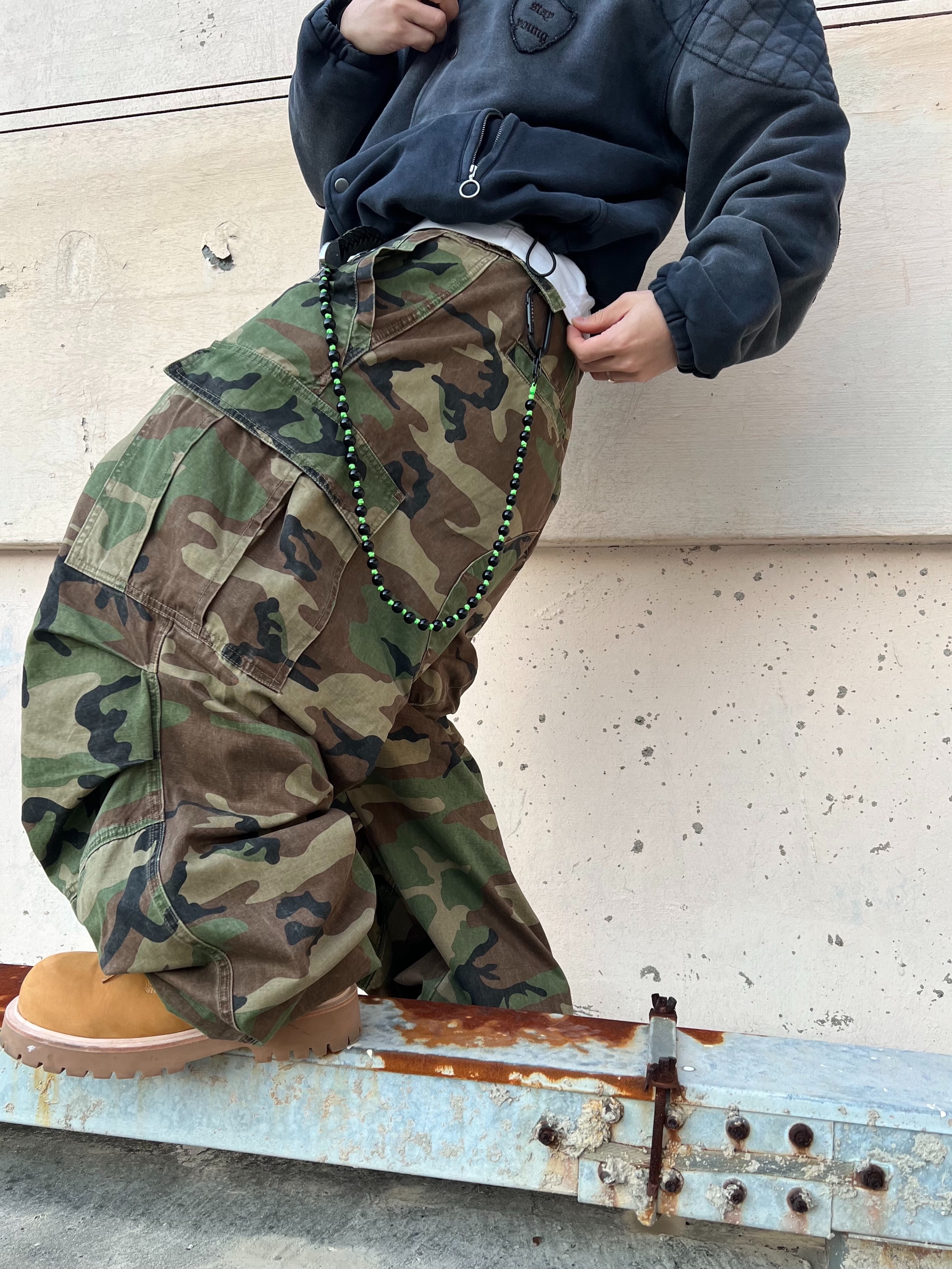 Safarispot Basic Safari Keyring Card Wallet Black, NOD Stone Washed Cargo Pants Camo 착용 스타일 - 5