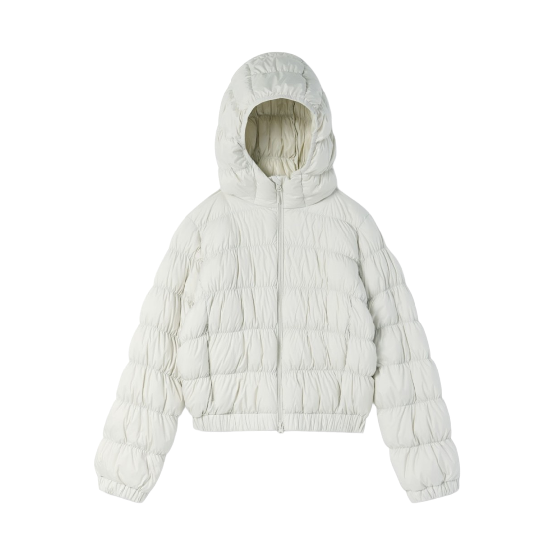 (W) 무신사 스탠다드 후디드 셔링 라이트 다운 자켓 스톤 화이트((W) Musinsa Standard Hooded Shearling Light Down Jacket Stone White)