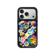 Casetify x Murakami Takashi iPhone Flowers Sticker Mania Phone Magsafe Black Mirror Black Bumper Case