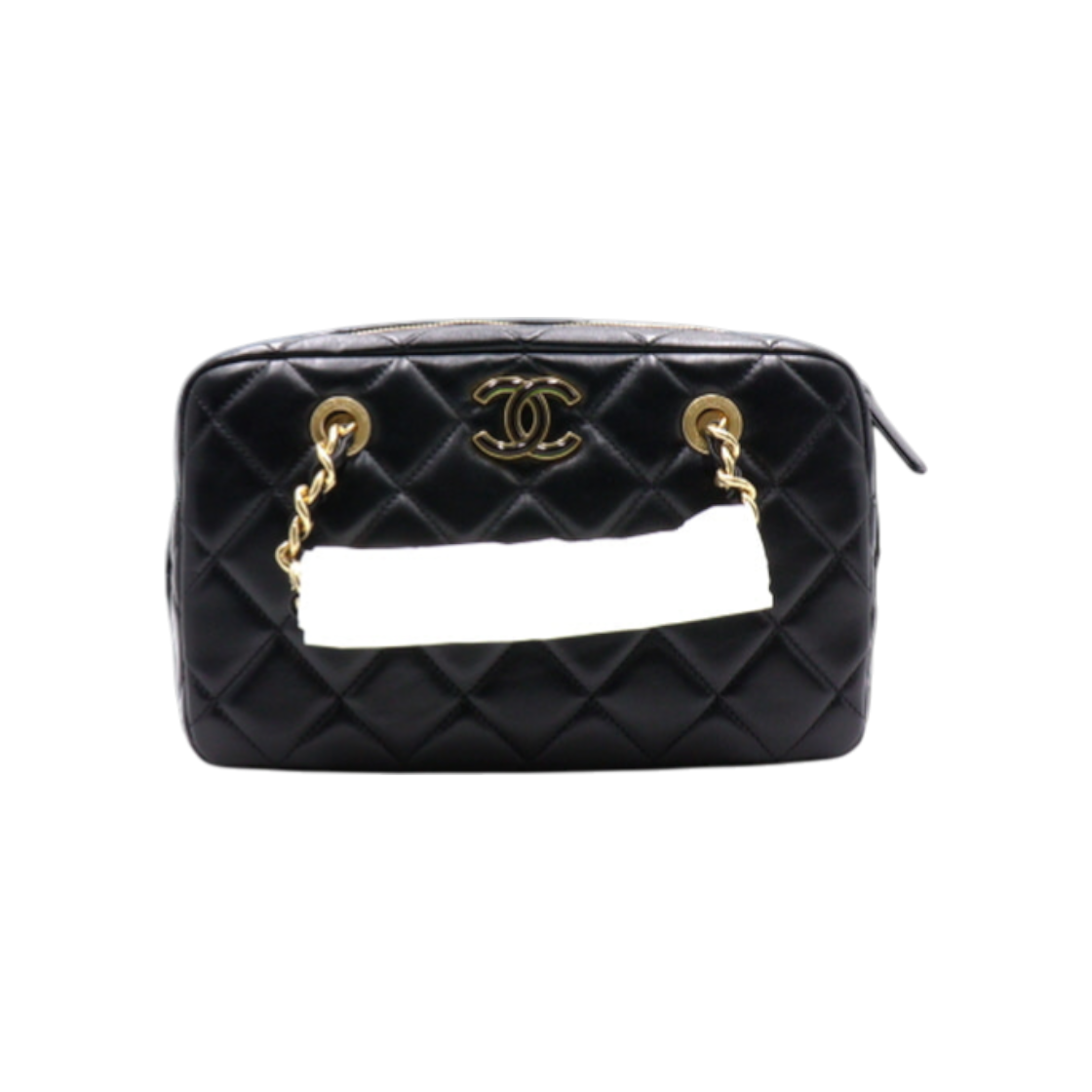 IT3KOFV45PG7 Chanel 24 Season Black Calfskin CC Logo Quilted Gold Chain Tote & Shoulder Bag