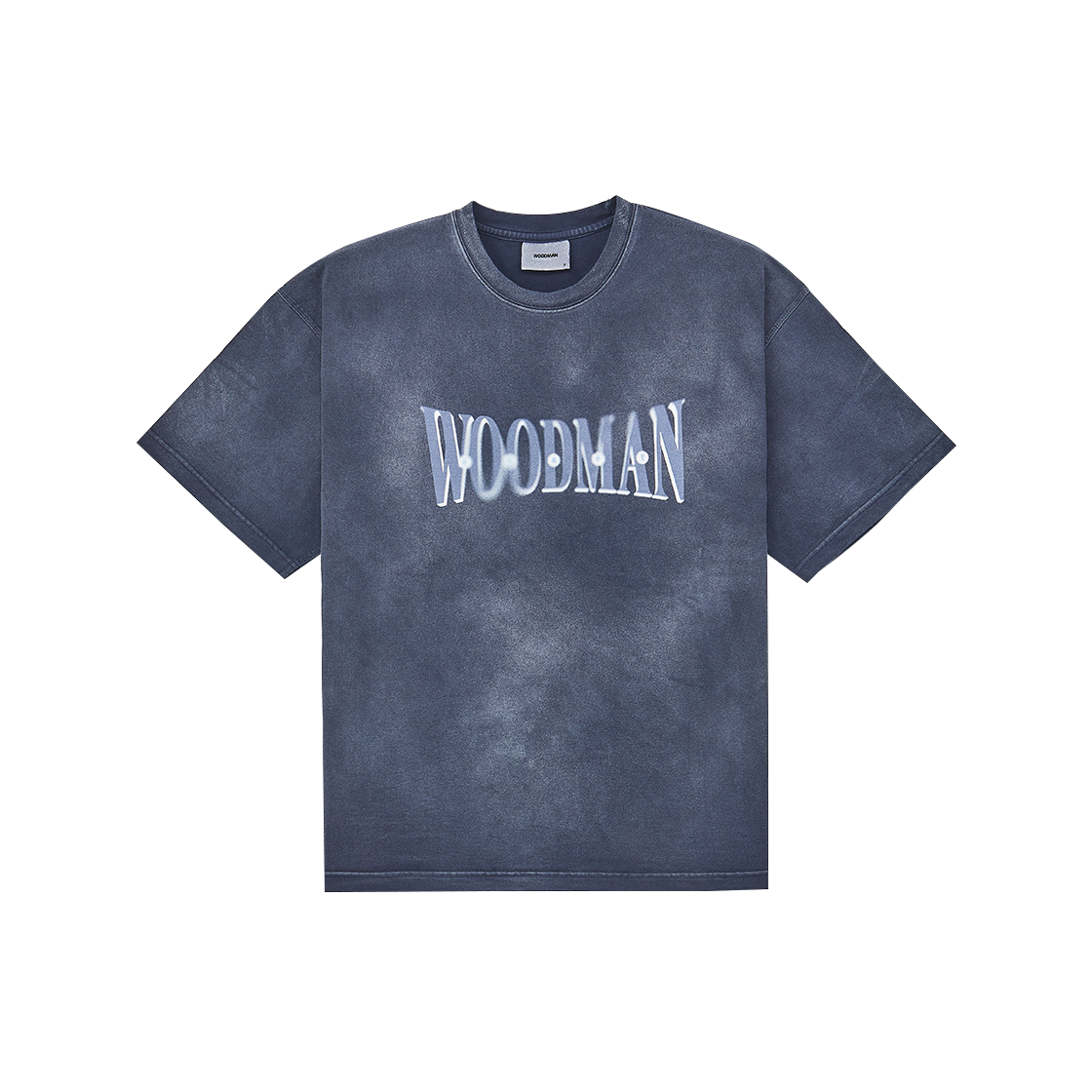 25FWTS02NV Woodman Hard Brush Logo Washed T-Shirt - Navy