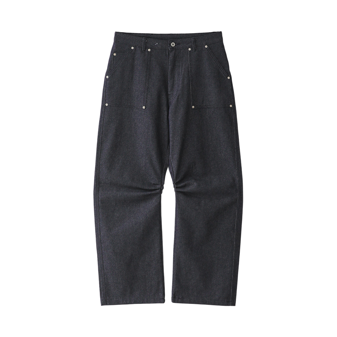 블루 선플라워 커브드 데님 카펜더 팬츠(Blue Sunflower Curved Denim Carpenter Pants)