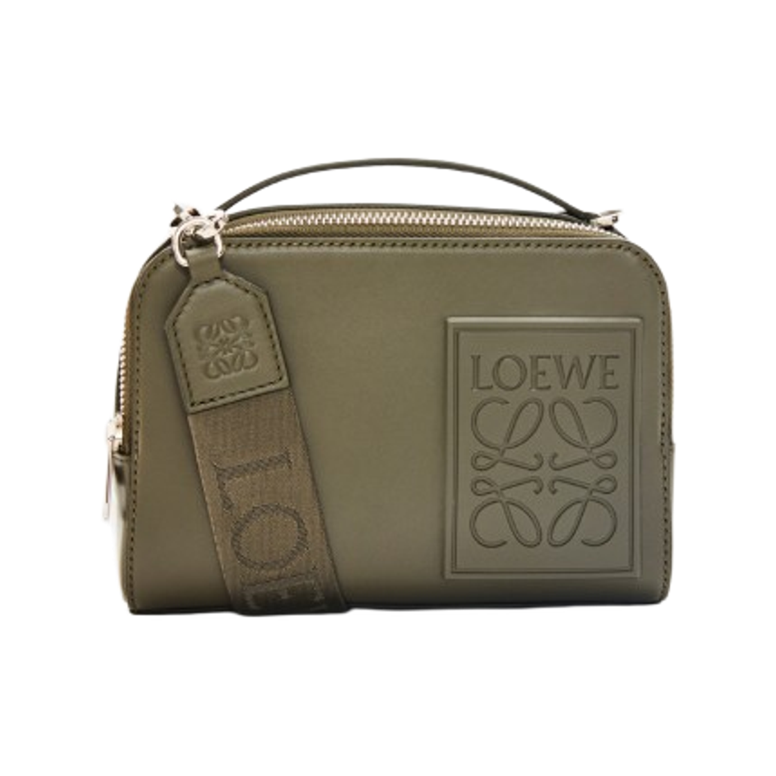로에베 사틴 카프스킨 미니 카메라 크로스바디백 카키 그린(Loewe Mini Camera Crossbody Bag in Satin Calfskin Khaki Green)