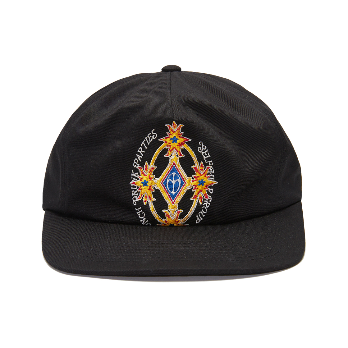 PDP252CP01ABKF Punch Drunk Parties Crest Logo 5 Pannel Cap BLACK