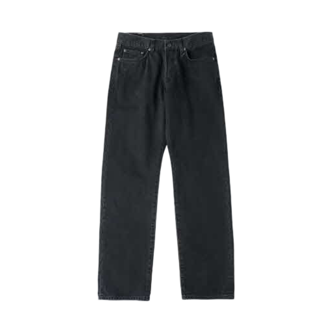 에이치태 1947 신치 백 스트레이트 데님 블랙 블랙 페이디드(HTAE 1947 Cinch Back Straight Denim Black Black Faded)