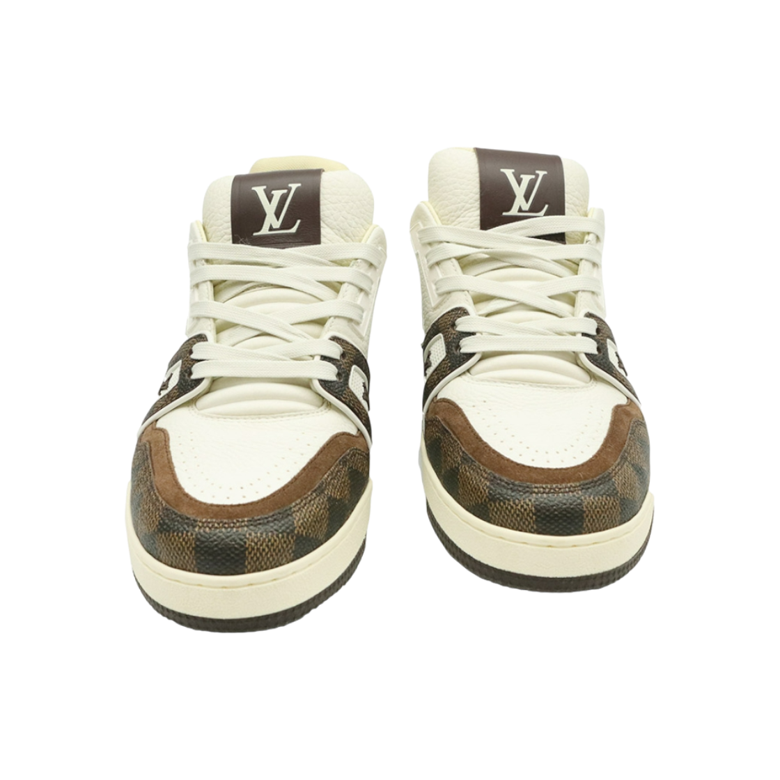 루이비통 1ACV5P 모노그램 캔버스 타일러 콜라보 루이비통 트레이너 남성 스니커즈 5.5(Louis Vuitton LV Monogram Canvas Tyler Collaboration Sneakers for Men - Size 5.5)